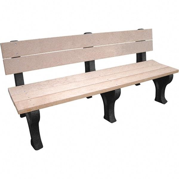 Vestil - 6' Long x 26-1/4" Wide, Recycled Plastic Bench Seat - Benchmark Tooling