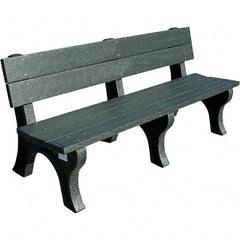 Vestil - 6' Long x 26-1/4" Wide, Recycled Plastic Bench Seat - Benchmark Tooling