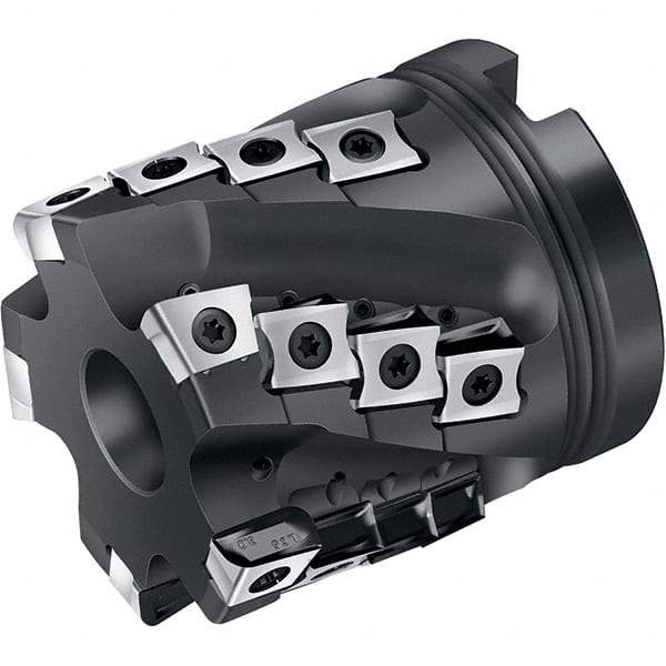 Walter - 2" Cut Diam, 3/4" Arbor Diam, 46mm Max Depth of Cut, Indexable Square-Shoulder Face Mill - 90° Lead Angle, 65mm High, XNHX1306..R & LNHX120604R Insert Compatibility, Through Coolant, Series M3255 - Benchmark Tooling