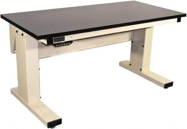 Proline - No Drawers, Work Bench - 1,000 Lb Capacity, Chem-Guard Top, Light Beige, 30" Wide x 30-1/2" High x 72" Long - Benchmark Tooling