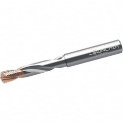 Walter-Titex - 5.1mm 140° Spiral Flute Solid Carbide Screw Machine Drill Bit - TiNAl/AlCrN Finish, Right Hand Cut, 28mm Flute Length, 66mm OAL, Straight Shank, Through Coolant - Benchmark Tooling