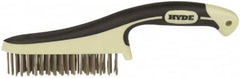 Hyde Tools - Stainless Steel Surface Preparation Wire Brush - 1" Bristle Length, 5" Wide - Benchmark Tooling