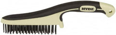 Hyde Tools - Steel Surface Preparation Wire Brush - 1" Bristle Length, 5" Wide - Benchmark Tooling