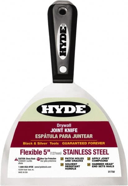 Hyde Tools - 5" Wide Flexible Blade Stainless Steel Joint Knife - Flexible, Nylon Handle - Benchmark Tooling