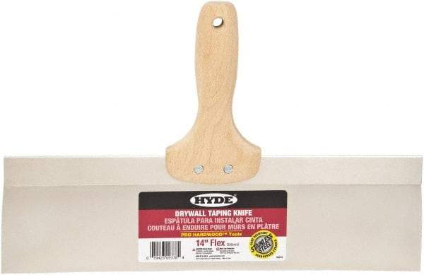 Hyde Tools - 14" Wide Flexible Blade Stainless Steel Joint Knife - Flexible, Hardwood Handle - Benchmark Tooling