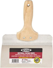 Hyde Tools - 8" Wide Flexible Blade Stainless Steel Joint Knife - Flexible, Hardwood Handle - Benchmark Tooling