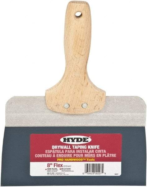 Hyde Tools - 8" Wide Flexible Blade Steel Joint Knife - Flexible, Hardwood Handle - Benchmark Tooling