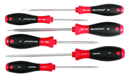 6 Piece - SoftFinish® Cushion Grip Screwdriver Set - #30291 - Includes: Slotted 4.5 - 6.5mm; Phillips #1 - 2 and Square #1 - 2 - Benchmark Tooling