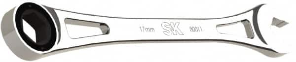 SK - 17mm 6 Point Combination Wrench - 11" OAL, Steel, Full Polish Finish - Benchmark Tooling