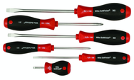 6 Piece - SoftFinish® Cushion Grip Screwdriver Set - #30294 - Includes: Slotted 4.0 - 8.0mm; Stubby 4.0mm; Phillips #1 - 2 - Benchmark Tooling