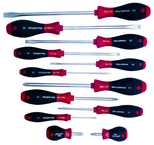 12 Piece - SoftFinish® Cushion Grip Screwdriver Set - #30297 - Includes: Slotted 3.0 - 10.0mm Phillips #0 - 3 - Benchmark Tooling