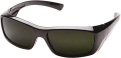 PYRAMEX - Green Lenses, Framed Safety Glasses - Scratch Resistant, Black Nylon Frame, Size Universal, Wrap Around - Benchmark Tooling