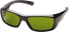 PYRAMEX - Green Lenses, Framed Safety Glasses - Scratch Resistant, Black Nylon Frame, Size Universal, Wrap Around - Benchmark Tooling