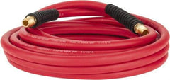 PRO-SOURCE - 1/4" ID x 0.4921" OD 25' Long Multipurpose Air Hose - MNPT x MNPT Ends, 300 Working psi, -40 to 180°F, 1/4" Fitting, Red - Benchmark Tooling