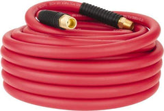 PRO-SOURCE - 1/2" ID x 0.7874" OD 50' Long Multipurpose Air Hose - MNPT x MNPT Ends, 300 Working psi, -40 to 180°F, 1/2" Fitting, Red - Benchmark Tooling