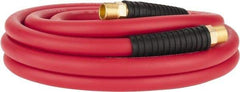 PRO-SOURCE - 1/2" ID x 0.7874" OD 25' Long Multipurpose Air Hose - MNPT x MNPT Ends, 300 Working psi, -40 to 180°F, 1/2" Fitting, Red - Benchmark Tooling