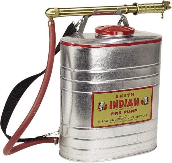 Smith Indian - 5 Gal Chemical Safe Garden Fire Pump - Stainless Steel Tank, Wide Mouth, Reinforced Hose - Benchmark Tooling