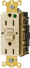 Hubbell Wiring Device-Kellems - 1 Phase, 5-15R NEMA, 125 VAC, 15 Amp, GFCI Receptacle - 2 Pole, Back and Side Wiring, Hospital Grade - Benchmark Tooling