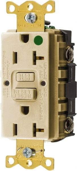 Hubbell Wiring Device-Kellems - 1 Phase, 5-20R NEMA, 125 VAC, 20 Amp, GFCI Receptacle - 2 Pole, Back and Side Wiring, Hospital Grade - Benchmark Tooling