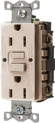 Hubbell Wiring Device-Kellems - 1 Phase, 5-15R NEMA, 125 VAC, 15 Amp, GFCI Receptacle - 2 Pole, Back and Side Wiring, Commercial Grade - Benchmark Tooling