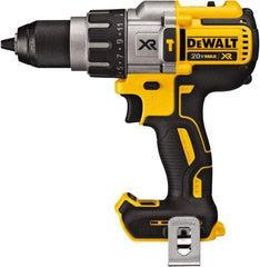 DeWALT - 20 Volt 1/2" Metal Ratcheting Chuck Cordless Hammer Drill - 0 to 38,250 BPM, 0 to 450, 0 to 1,300 & 0 to 2,000 RPM, Reversible - Benchmark Tooling