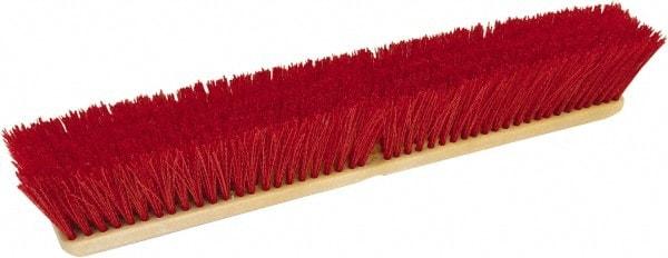 O-Cedar - 24" Heavy Duty Polypropylene Push Broom - 3-1/4" Bristle Length, Foam Block, Threaded Handle Connection, Handle Sold Separately - Benchmark Tooling