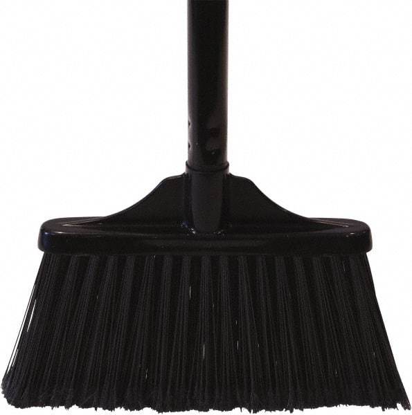 O-Cedar - 10" Wide, Black PET Bristles, 30" Metal Handle, Angled Broom - Flagged - Benchmark Tooling