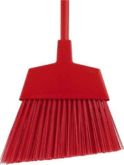 O-Cedar - 12" Wide, Red Polypropylene Bristles, 48" Metal Handle, Angled Broom - 48 Inch Handle Length - Benchmark Tooling