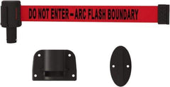 Banner Stakes - 15' Long x 2-1/2" Wide Nylon/Polyester Wall-Mounted Indoor Barrier - Black on Red - Benchmark Tooling