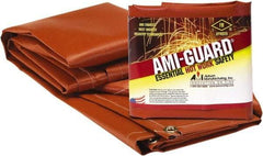 Auburn Mfr - 10' High x 9' Wide x 0.016" Thick Fiberglass Welding Curtain - Red, Grommet - Benchmark Tooling