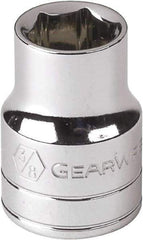 GearWrench - 1/4" Drive, Standard Hand Socket - 12 Points, Alloy Steel, Full Polish Finish - Benchmark Tooling