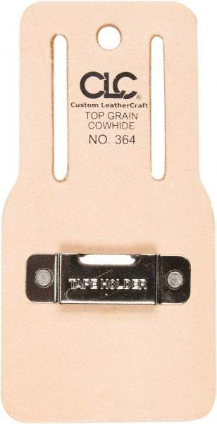 CLC - Tape Measure Holster with 1 Pocket - Leather/Steel, Natural (Color) - Benchmark Tooling