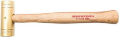 GearWrench - 2 Lb Nonsparking Brass Hammer - 13" OAL, 1-1/2" Face Diam, Hickory Handle - Benchmark Tooling