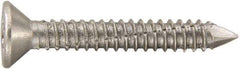 Powers Fasteners - 1/4" Diam, 2-1/4" OAL, Phillips Drive, Concrete Screw & Masonry Fastener - Stainless Steel, Passivated Finish, Includes #3 Phillips Bit - Benchmark Tooling
