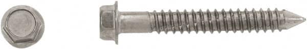 Powers Fasteners - 1/4" Diam, 2-3/4" Length Under Head, Hex Drive, Concrete Screw & Masonry Fastener - Stainless Steel, Passivated Finish, Includes 3/8" Hex Bit - Benchmark Tooling