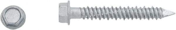 Powers Fasteners - 3/16" Diam, 2-3/4" Length Under Head, Hex Drive, Concrete Screw & Masonry Fastener - Stainless Steel, Perma-Seal Finish, Includes 3/8" Hex Bit - Benchmark Tooling