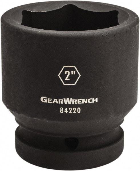 GearWrench - 1" Drive 2-7/16" Standard Impact Socket - 6 Points, 3-20/43" OAL - Benchmark Tooling