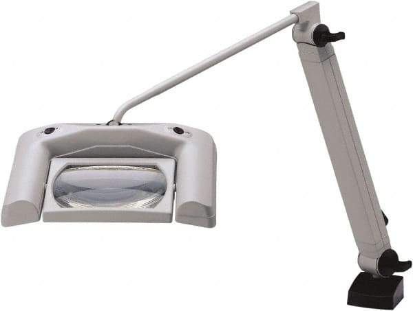 Waldmann Lighting - 35 Inch, Articulated, Clamp Mounted, LED, White, Magnifying Task Light - 13.20 Watt, 120 Volt, 1.75x Magnification, 165mm Wide - Benchmark Tooling