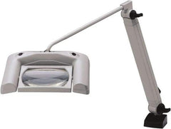 Waldmann Lighting - 35 Inch, Articulated, Clamp Mounted, LED, White, Magnifying Task Light - 13.20 Watt, 120 Volt, 1.75x Magnification, 165mm Wide - Benchmark Tooling