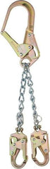 MSA - 6' Long, 310 Lb Capacity, 2 Leg Locking Snap Hook Harness Lanyard - Webbing, Locking Rebar Hook Anchorage Connection - Benchmark Tooling