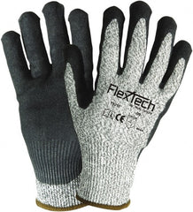 Wells Lamont - Size XS (6), ANSI Cut Lvl 7, Nitrile Coated HPPE Fiber/Stainless Steel Cut Resistant Gloves - Benchmark Tooling