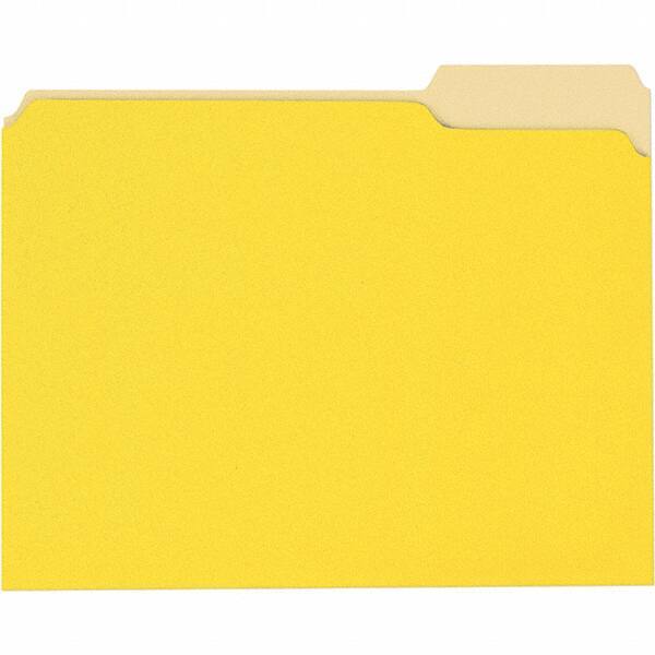 Universal One - 8-1/2 x 11", Letter Size, Yellow, File Folders with Top Tab - 11 Point Stock, 1/3 Tab Cut Location - Benchmark Tooling