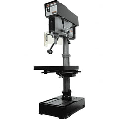 Jet - 10-7/16" Swing, Variable Speed Pulley Drill Press - Variable Speed, 2 hp, Three Phase - Benchmark Tooling