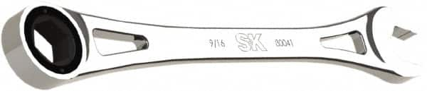 SK - 9/16" 6 Point Combination Wrench - 9.44" OAL, Steel, Full Polish Finish - Benchmark Tooling