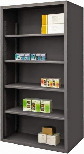 Durham - 4 Shelves, 6,600 Lb Capacity, Closed Shelving System - 60" Wide x 24" Deep x 72" High, Gray - Benchmark Tooling