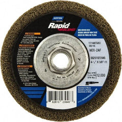 Norton - 4-1/2" Wheel Diam, 4/5" Wheel Thickness, 5/8" Arbor Hole, Type 27 Depressed Center Wheel - Fine Grade, Aluminum Oxide - Benchmark Tooling