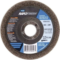 Norton - 4-1/2" Medium Grade Aluminum Oxide Deburring Disc - 7/8" Center Hole, Arbor Connection - Benchmark Tooling