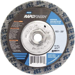 Norton - 4-1/2" Fine Grade Silicon Carbide Deburring Disc - 7/8" Center Hole, Arbor Connection - Benchmark Tooling