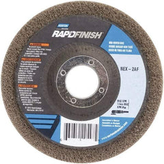 Norton - 4-1/2" Fine Grade Aluminum Oxide Deburring Disc - 7/8" Center Hole, Arbor Connection - Benchmark Tooling
