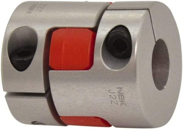 NBK - 7 to 10mm Bore, Jaw-Type Flexible Coupling - 20mm OD, 30mm OAL, Aluminum Alloy, Clamp Style - Benchmark Tooling